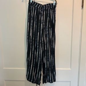 Navy flowy wide leg pants H&M